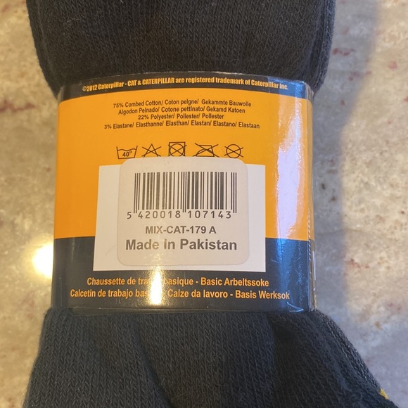 NWT CAT (Caterpillar) 3 pack Mens work socks black. Size 8-12 - Picture 4 of 9